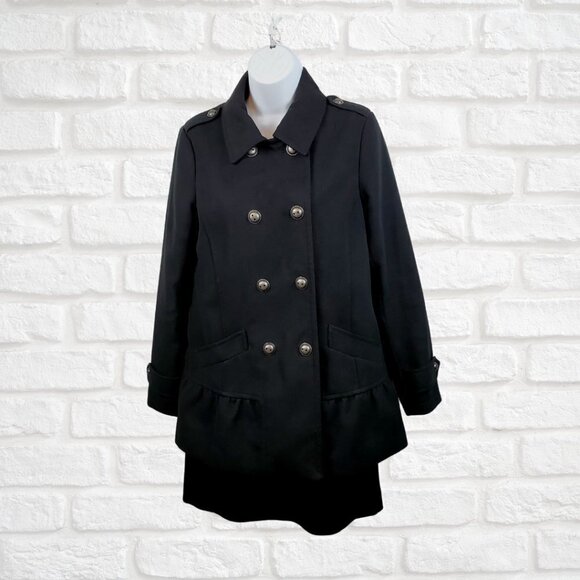 Pink Envelope Size Medium Peplum Peacoat - Picture 1 of 11